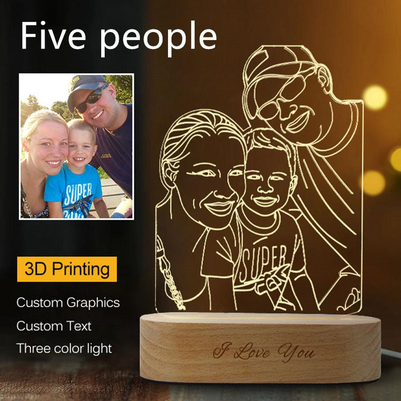 Custom Photo 3D Stereo Night Light - MakenShop