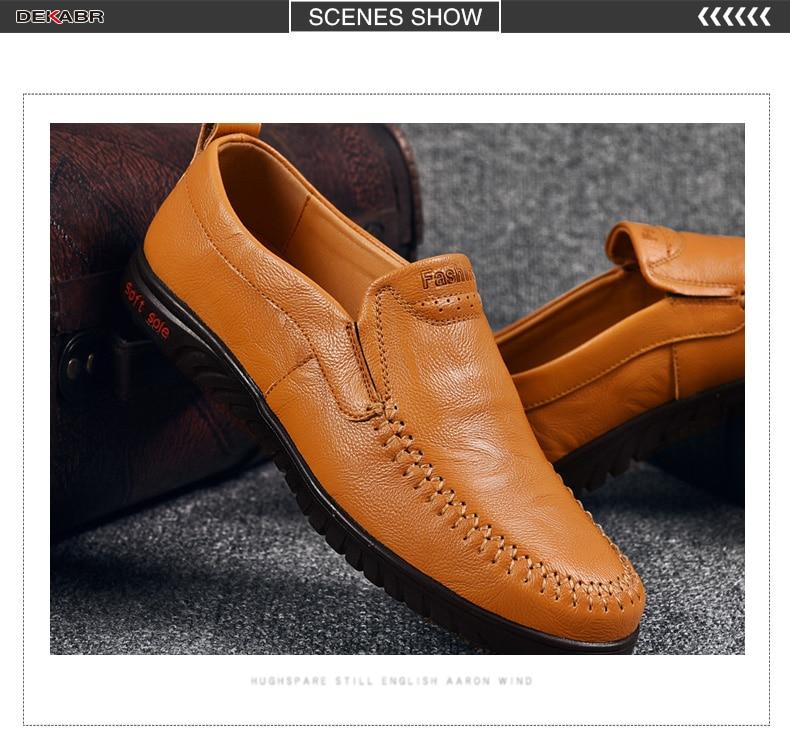 Genuine leather Comfortable Men Casual Slip On Lazy Shoes - MakenShop