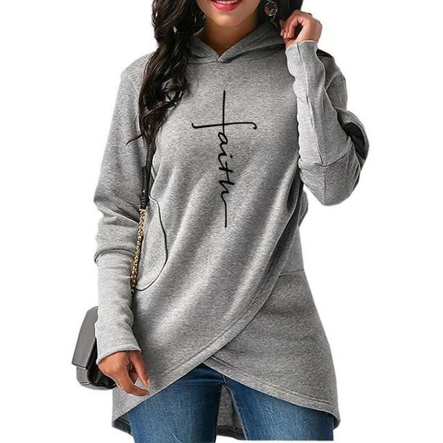 Faith Cross Hooded Long Sleeve Pullovers - MakenShop