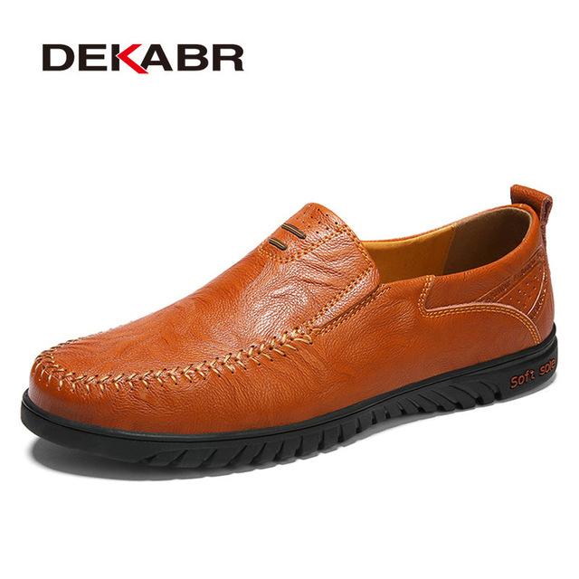 Genuine leather Comfortable Men Casual Slip On Lazy Shoes - MakenShop