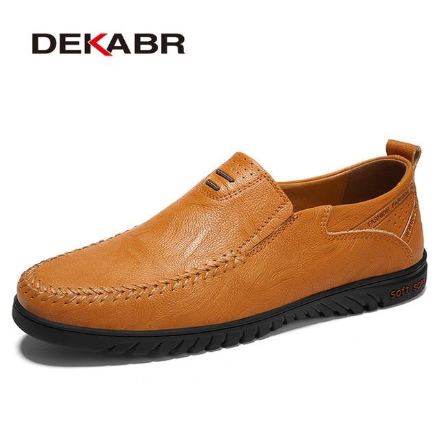 Genuine leather Comfortable Men Casual Slip On Lazy Shoes - MakenShop