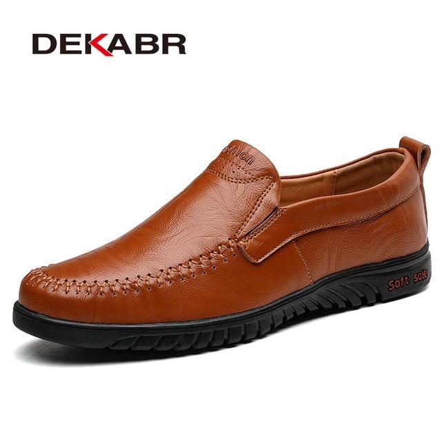 Genuine leather Comfortable Men Casual Slip On Lazy Shoes - MakenShop