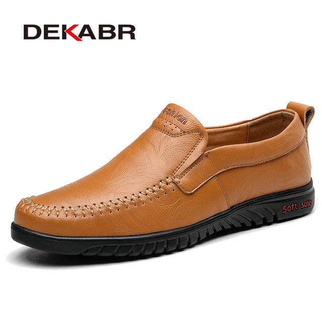 Genuine leather Comfortable Men Casual Slip On Lazy Shoes - MakenShop