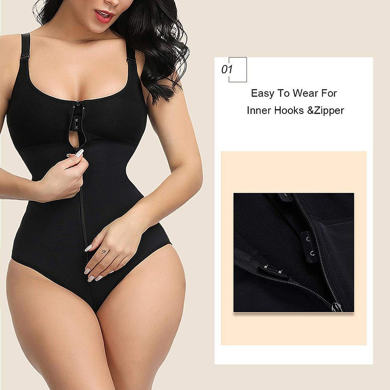 Full Body Shapewear Slimming Zip and Hook Corset - MakenShop