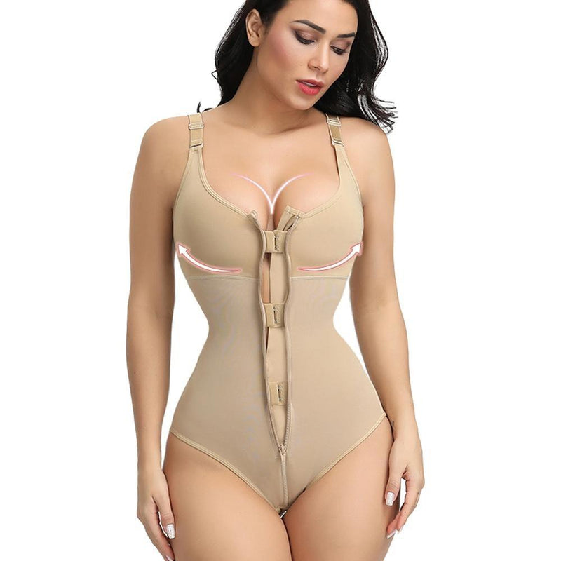 Full Body Shapewear Slimming Zip and Hook Corset - MakenShop