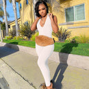 Simenual™ Solid Bodycon Halter Jumpsuits - MakenShop