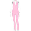 Simenual™ Solid Bodycon Halter Jumpsuits - MakenShop