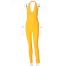 Simenual™ Solid Bodycon Halter Jumpsuits - MakenShop