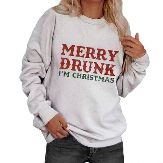 Merry Drunk I'M Christmas CrewNeck Sweatshirt - MakenShop