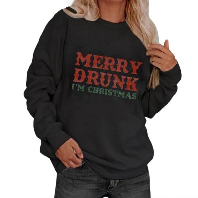 Merry Drunk I'M Christmas CrewNeck Sweatshirt - MakenShop