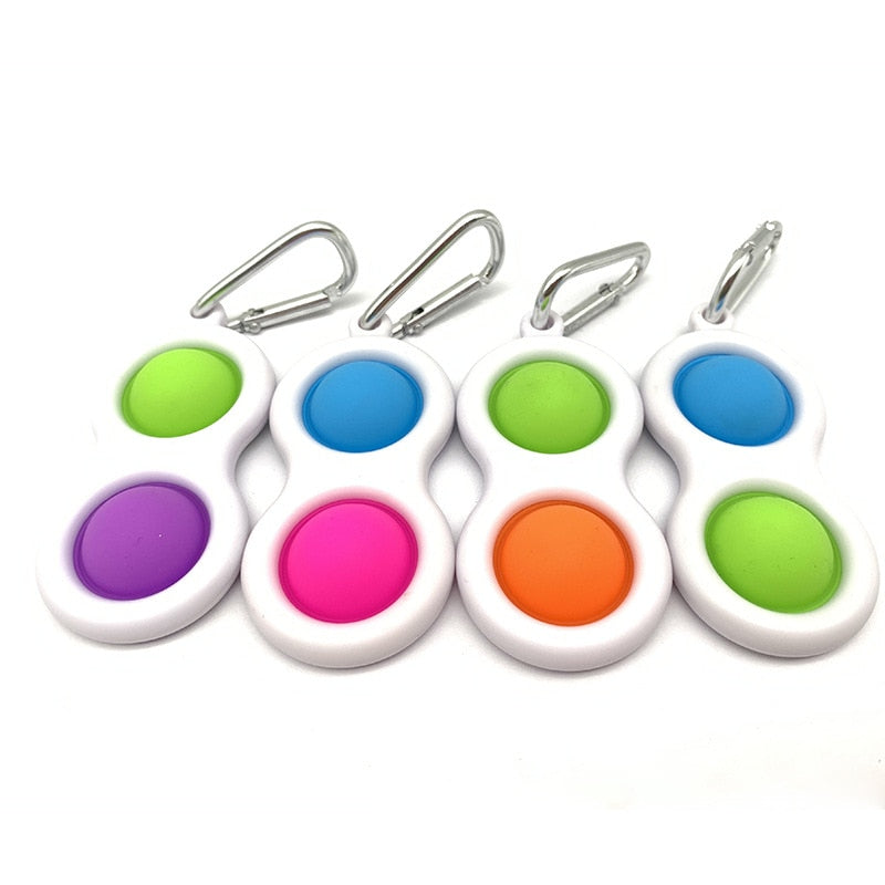 Simple Dimple Fidget Toy Pop it Small Stress Relief Keyring Pendant Push Bubbles Autism Special Needs Adult Kids Toys