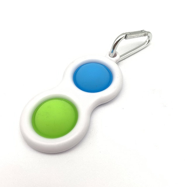 Simple Dimple Fidget Toy Pop it Small Stress Relief Keyring Pendant Push Bubbles Autism Special Needs Adult Kids Toys